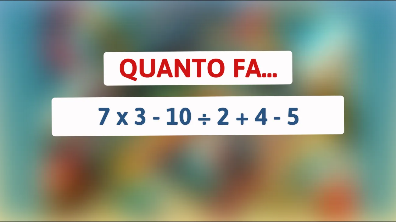 \"Solo il 2% delle persone ottiene la risposta giusta a questo enigma matematico - Puoi risolverlo?\""