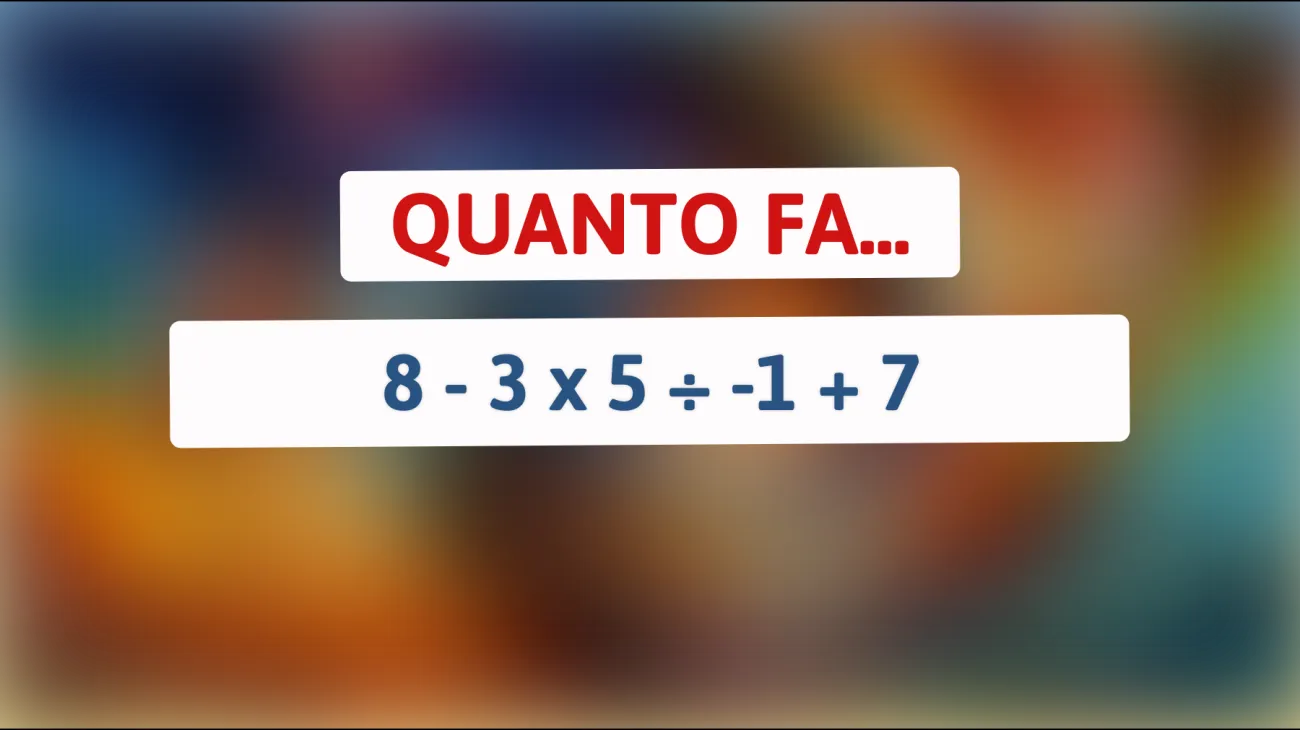 \"Svelato! Solo il 2% delle persone riesce a risolvere questo indovinello matematico: sei tra i pochi geniali?\""