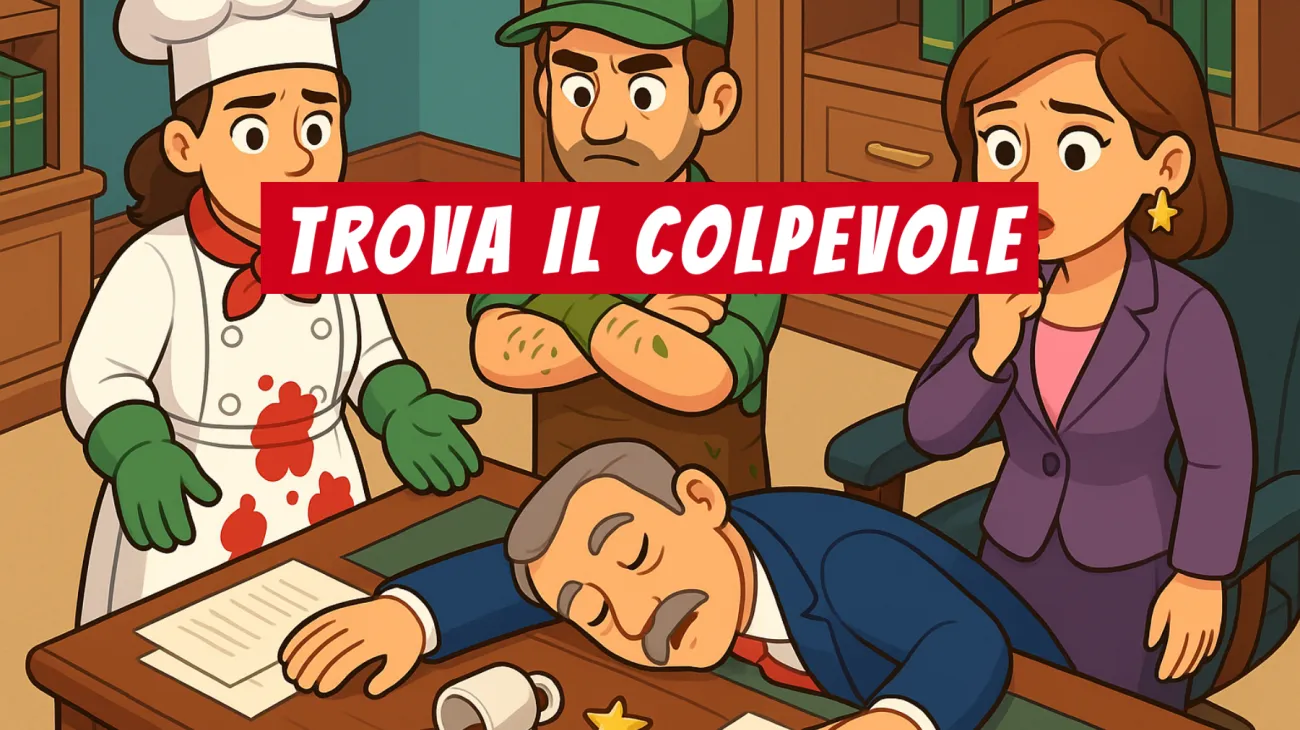 Solo i più intelligenti scopriranno chi è il vero colpevole: risolvi il mistero dell’ufficio e dimostra di essere un genio!"