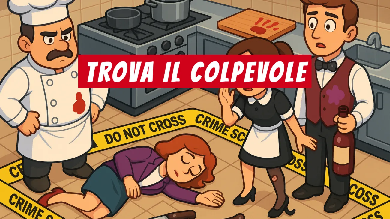 Solo i veri geni riescono a risolvere questo delitto in cucina: tu sapresti trovare il colpevole? Sfida la tua mente!"