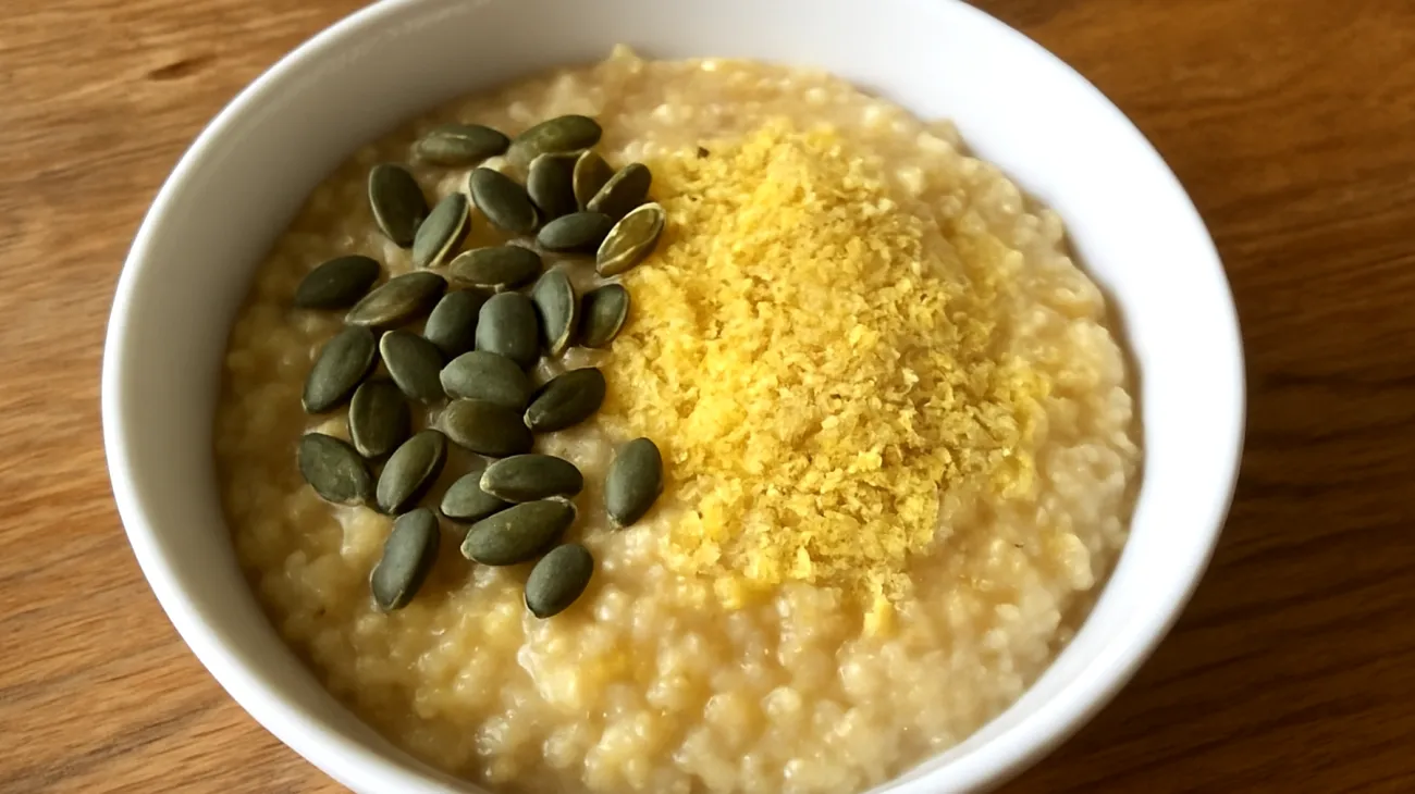 Porridge di miglio con semi di zucca e lievito nutrizionale"