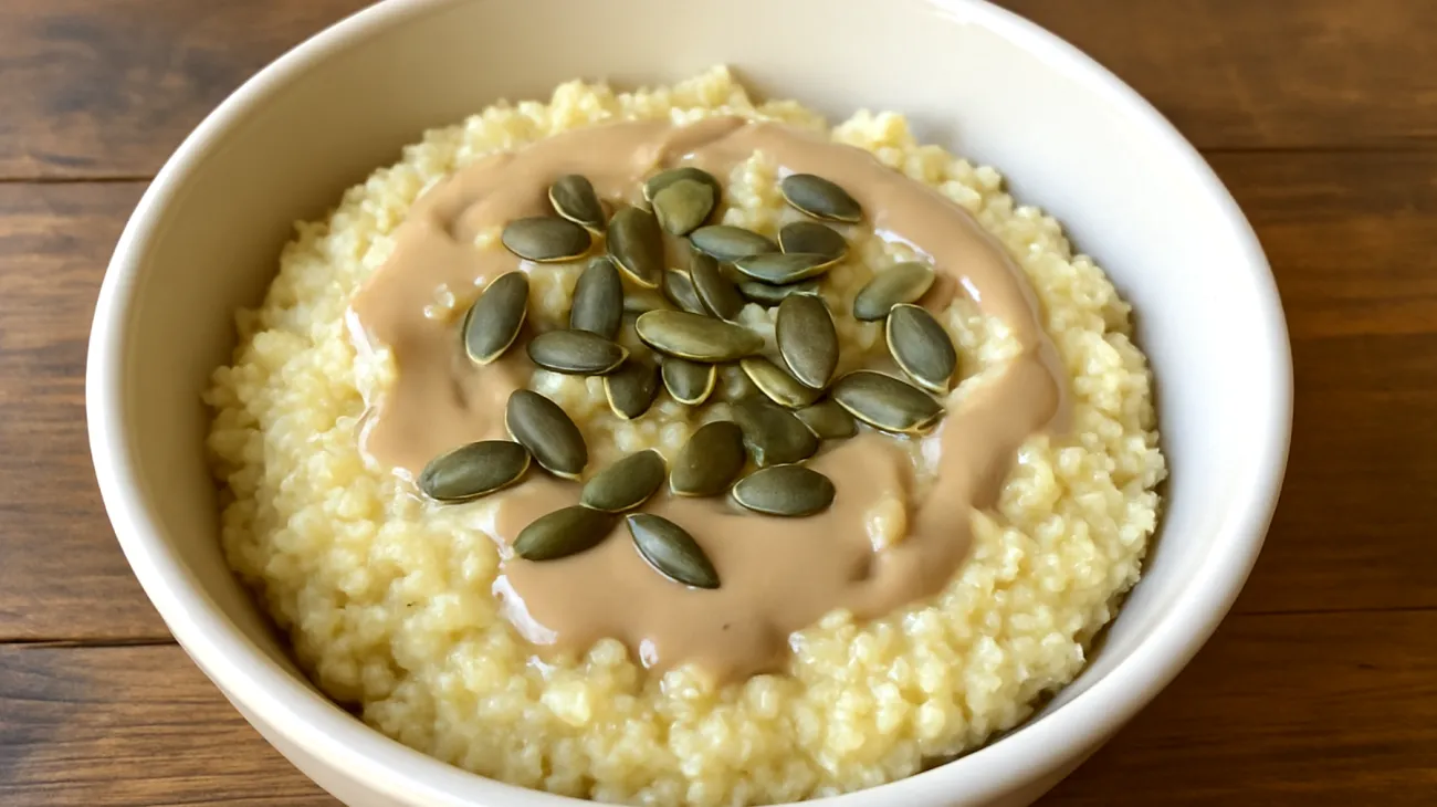 Porridge di miglio con semi di zucca e tahina"